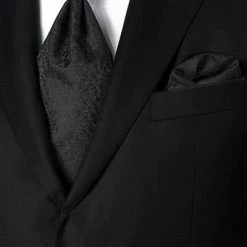 Wilvorst Krawattenplastron 407207/10/0612 Plastron und Einstecktuch, Mikrofaser, Schwarz