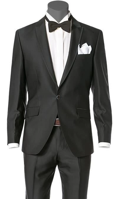 Wilvorst Anzug 413201/60/7951/222/2 Slim Line, Wolle-Viskose, Dunkelbraun gestreift 4 Wilvorst Anzug 413201/60/7951/222/2 Slim Line, Wolle-Viskose, Dunkelbraun gestreift – Bild 2