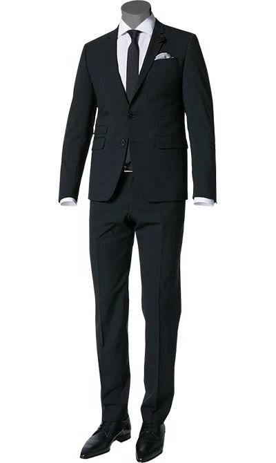 DIGEL Anzug Extra Slim Fit 99849/120108+110049/10 Schurwoll-Stretch, Schwarz 3 DIGEL Anzug Extra Slim Fit 99849/120108+110049/10 Schurwoll-Stretch, Schwarz