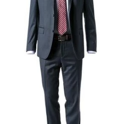 Carl Gross Anzug 00/003N0/323012+332023/63 Modern Fit, Schurwolle Super110 Reda, Dunkelblau meliert, Blau