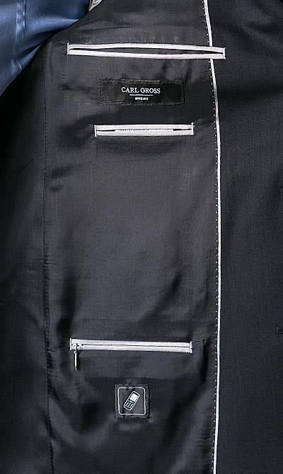Carl Gross Anzug 57/0039/1751+1075/63 Regular Fit, Schurwolle, Nachtblau, Marine 6 Carl Gross Anzug 57/0039/1751+1075/63 Regular Fit, Schurwolle, Nachtblau, Marine – Bild 4