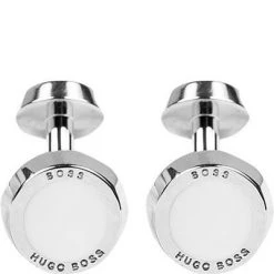 BOSS Manschettenknöpfe Simony 50219288/100 Messing, Silber, White