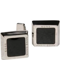 BOSS Manschettenknöpfe Franzisko 50239922/001 Messing, Silber-schwarz, Schwarz