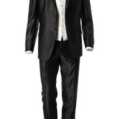 Wilvorst Anzug schwarz 433100/10/17292/222/1 Slim Line, Wolle