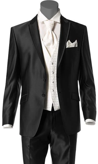 Wilvorst Anzug schwarz 433100/10/17292/222/1 Slim Line, Wolle 4 Wilvorst Anzug schwarz 433100/10/17292/222/1 Slim Line, Wolle – Bild 2