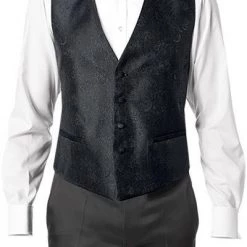 Wilvorst Weste schwarz 437204/30/40 Mikrofaser, Schwarz gemustert