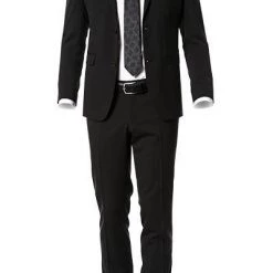 CG Anzug schwarz 57/0008/423562+433033/90 Slim Fit, Schurwolle