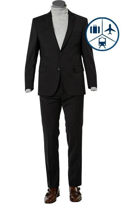 Carl Gross Anzug 30/015S0/324932+338303/90 Modern Fit, Schurwoll-Stretch, Schwarz 4 Carl Gross Anzug 30/015S0/324932+338303/90 Modern Fit, Schurwoll-Stretch, Schwarz – Bild 2