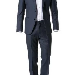 ROY ROBSON Anzug 5067/2042+0240/018 Slim Fit, Schurwolle Super110, Dunkelblau meliert, Dunkelblau