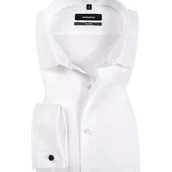 Seidensticker Tailored Kent ELA 241335/01 Hemd, Tailored Fit, Popeline, Extra langer Arm, Weiß