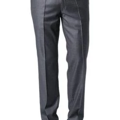 EDUARD DRESSLER Hose Jeff 00510/3B25/26 Shaped Fit, Schurwolle Super140, Mittelgrau meliert, Anthrazit