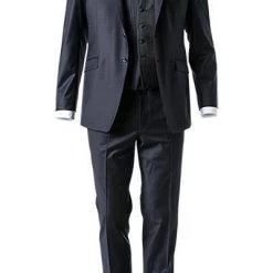 Wilvorst Anzug nachtblau 441200/32/17852/2 + 177 Slim Line, Optional mit Weste, Woll-Stretch