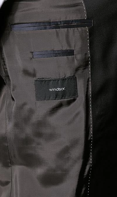 Windsor Anzug 13009346+13009349/110 Anzug Sera-Sole, Shaped Fit, Merinowolle Super130, Schwarz 7 Windsor Anzug 13009346+13009349/110 Anzug Sera-Sole, Shaped Fit, Merinowolle Super130, Schwarz – Bild 5