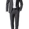 ROY ROBSON Anzug 5066/2022+0240/008 Slim Fit, Schurwolle Super100, Grau meliert, Anthrazit -Anzüge & Westen Schritte 231089 norm