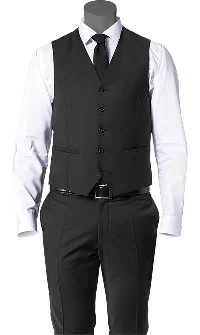 CG Anzug 30-031S0/423622+433063+441013/90 Anzug mit Weste, Slim Fit, Schurwoll-Stretch, Schwarz 5 CG Anzug 30-031S0/423622+433063+441013/90 Anzug mit Weste, Slim Fit, Schurwoll-Stretch, Schwarz – Bild 3