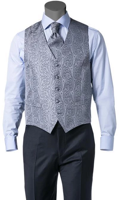 DIGEL Anzug 1009342/120210+114001+164003+190012/20 Anzug mit Weste, Plastron, Einstecktuch, Modern Fit, Schurwolle, Nachtblau 4 DIGEL Anzug 1009342/120210+114001+164003+190012/20 Anzug mit Weste, Plastron, Einstecktuch, Modern Fit, Schurwolle, Nachtblau – Bild 2