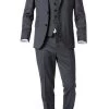 BOSS Anzug 50318521+8825+8500/021 Anzug Johnstons-Lenon mit Weste, Regular Fit, Schurwolle Super120 GUABELLO, Anthrazit meliert, Dark grey -Anzüge & Westen Schritte 244552 norm