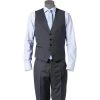 BOSS Weste Wilson 50318500/021 Slim Fit, Schurwolle Super120 GUABELLO, Grau meliert, Dark grey -Anzüge & Westen Schritte 244555 master
