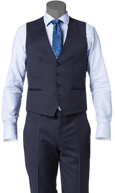 BOSS Weste Wilson 50318500/401 Slim Fit, Schurwolle Super120 GUABELLO, Dunkelblau, Dark blue 4 BOSS Weste Wilson 50318500/401 Slim Fit, Schurwolle Super120 GUABELLO, Dunkelblau, Dark blue – Bild 2