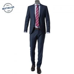 CG Anzug Caden-Cedric 50/102S1/423712+433063/62 Slim Fit, Schurwolle Super100, Dunkelblau gemustert, Marine
