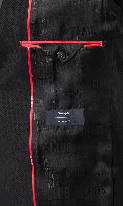 CG Anzug Caden-Cedric 50/102S1/423712+433063/90 Slim Fit, Schurwolle Super100, Schwarz gemustert, Schwarz 8 CG Anzug Caden-Cedric 50/102S1/423712+433063/90 Slim Fit, Schurwolle Super100, Schwarz gemustert, Schwarz – Bild 6