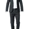BOSS Anzug Ryan-Wave 50318525+20555/001 Extra Slim Fit, Schurwolle Super120 GUABELLO, Schwarz, Black -Anzüge & Westen Schritte 244743 norm