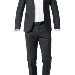BOSS Anzug Ryan-Wave 50318525+20555/001 Extra Slim Fit, Schurwolle Super120 GUABELLO, Schwarz, Black