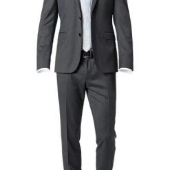 BOSS Anzug Ryan-Wave 50318525+20555/021 Extra Slim Fit, Schurwolle Super120 GUABELLO, Anthrazit meliert, Dark grey