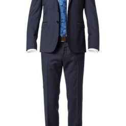 BOSS Anzug Ryan-Wave 50318525+20555/401 Extra Slim Fit, Schurwolle Super120 GUABELLO, Dunkelblau, Dark blue
