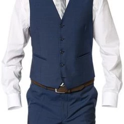 Carl Gross Weste Stan 50/041N0/343113/63 Modern Fit, Schurwolle, Dunkelblau meliert, Dunkelblau