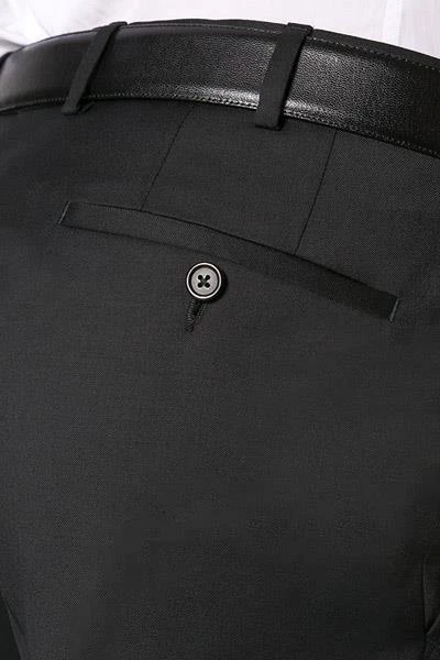 EDUARD DRESSLER Hose Jeff 00211/3B25/01 Shaped Fit, Schurwolle Super110, Schwarz 5 EDUARD DRESSLER Hose Jeff 00211/3B25/01 Shaped Fit, Schurwolle Super110, Schwarz – Bild 3