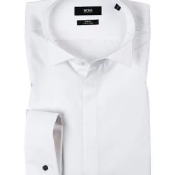 BOSS Hemd Kläppchen Jillik 50327676/100 Slim Fit, Popeline, Weiß