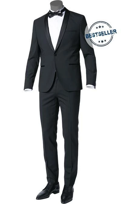 HUGO Smoking AlstonS-HetonS 50321048+49/001 Smoking Alston-Heton, Slim Fit, Schurwoll-Stretch, Schwarz, Black 4 HUGO Smoking AlstonS-HetonS 50321048+49/001 Smoking Alston-Heton, Slim Fit, Schurwoll-Stretch, Schwarz, Black – Bild 2