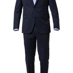 EDUARD DRESSLER Anzug 00820/6B01+3B25/47 Shaped Fit, Schurwolle Super130 Loro Piana, Dunkelblau kariert, Dunkelblau