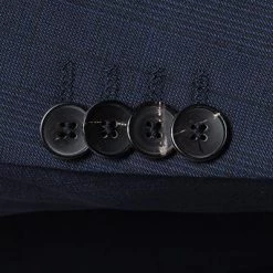 EDUARD DRESSLER Anzug 00820/6B01+3B25/47 Shaped Fit, Schurwolle Super130 Loro Piana, Dunkelblau kariert, Dunkelblau -Anzüge & Westen Schritte 258082 norm3