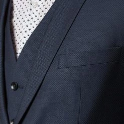 CG Anzug 50/102S1/423712+433063+441013/62 Anzug mit Weste, Slim Fit, Schurwolle Super100, Dunkelblau gemustert, Marine -Anzüge & Westen Schritte 260703 norm3