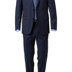 Carl Gross Anzug 60/049N0/324772+338271/63 Regular Fit, Schurwolle Super110 REDA, Dunkelblau meliert, Marine