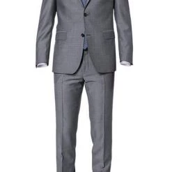 Carl Gross Anzug 60-045N1/323022+332023/81 Modern Fit, Schurwolle Super110, Stahlgrau, Grau