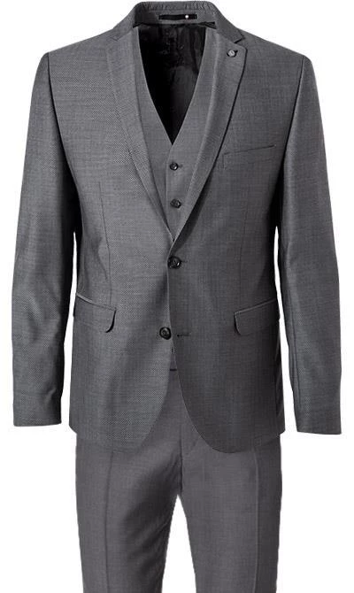 CG Anzug 50/102S1/423712+433063+441013/81 Slim Fit, Schurwolle Super100, Dunkelgrau gemustert, Grau 5 CG Anzug 50/102S1/423712+433063+441013/81 Slim Fit, Schurwolle Super100, Dunkelgrau gemustert, Grau – Bild 3