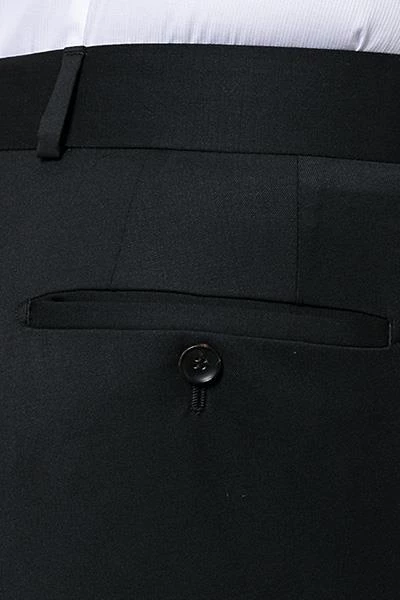 Carl Gross Hose Steve 00/001N0/338323/90 Modern Fit, Schurwolle LANIFICIO FLLI CERRUTI, Schwarz 6 Carl Gross Hose Steve 00/001N0/338323/90 Modern Fit, Schurwolle LANIFICIO FLLI CERRUTI, Schwarz – Bild 4