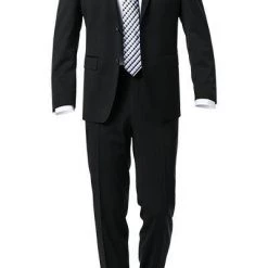 Carl Gross Anzug 00/001N0/324972+338323/90 Modern Fit, Schurwolle LANIFICIO FLLI CERRUTI, Schwarz