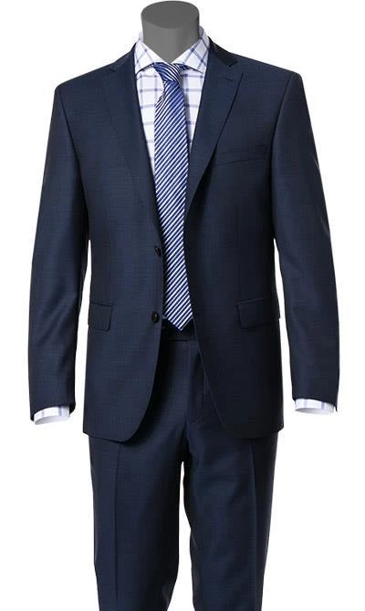 Carl Gross Anzug 60/048N1/324972+338323/63 Modern Fit, Schurwolle GUABELLO, Dunkelblau gemustert, Dunkelblau 4 Carl Gross Anzug 60/048N1/324972+338323/63 Modern Fit, Schurwolle GUABELLO, Dunkelblau gemustert, Dunkelblau – Bild 2