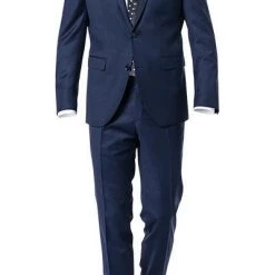 CG Anzug 60/111S1/423682+433053/62 Modern Fit, Schurwolle, Blau gemustert, Marine
