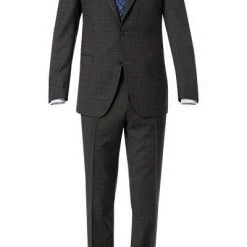 Carl Gross Anzug 60/053N3/323022+332023/82 Modern Fit, Schurwolle Super110, Anthrazit-rot kariert, Anthrazit