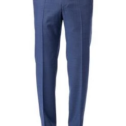 DIGEL Hose Modern Fit Per 99653/116062/26 Hose Per, Schurwolle Super110, Mittelblau meliert, Blau