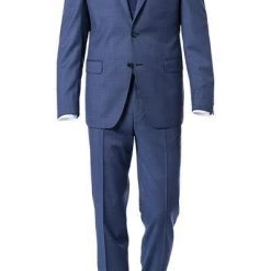 DIGEL Anzug Modern Fit 99653/120033+116062/26 Schurwolle Super110, Blau meliert, Blau