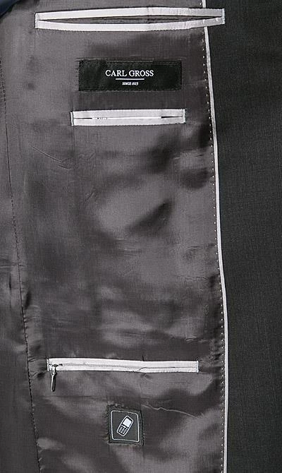 Carl Gross Anzug 57/0039/1751+1075/83 Regular Fit, Schurwolle, Anthrazit meliert, Anthrazit 7 Carl Gross Anzug 57/0039/1751+1075/83 Regular Fit, Schurwolle, Anthrazit meliert, Anthrazit – Bild 5