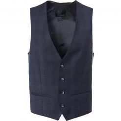 ROY ROBSON Weste 5022/21/719 Slim Fit, Schurwolle Super110 REDA, Dunkelblau kariert, Nachtblau