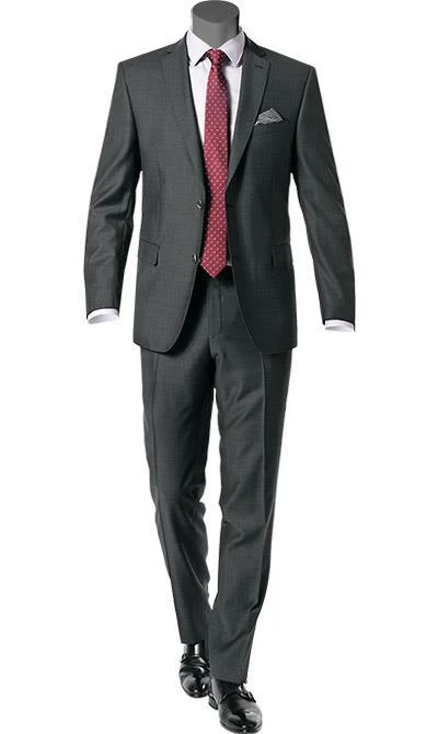 Carl Gross Anzug 60/048N1/324972+338323/82 Modern Fit, Schurwolle, Grau meliert, Anthrazit 3 Carl Gross Anzug 60/048N1/324972+338323/82 Modern Fit, Schurwolle, Grau meliert, Anthrazit