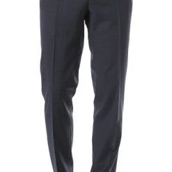 Carl Gross Hose Sascha 60/053N3/332023/63 Modern Fit, Schurwolle Super110 REDA, Dunkalblau kariert, Nachtblau